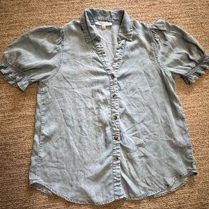 Light Blue Button-Up Blouse